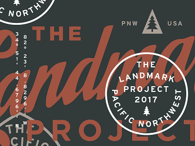 Landmark 2017 america badge branding icon layout logo thick lines typography