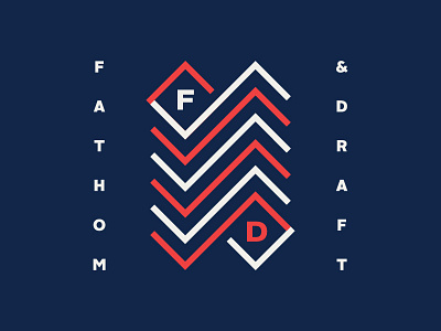 Fathom & Draft america badge branding icon layout lines logo thick typography