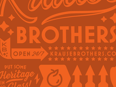 Krause Brothers apparel badge branding grids line work lines logo pattern shirt system typography