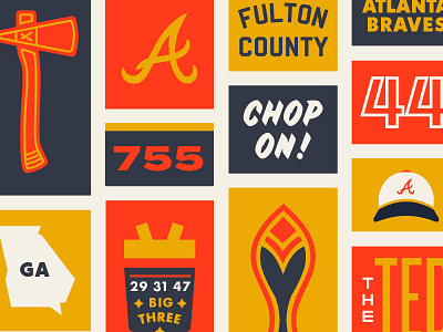 Go Atlanta Braves! badge baseball branding braves illustration line work lines logo shirt tomahawk typography