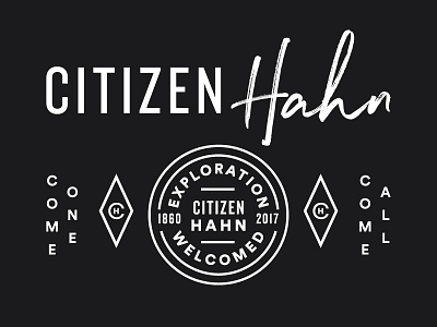 Citizen Hahn badge branding grids line work lines logo packaging pattern system typography