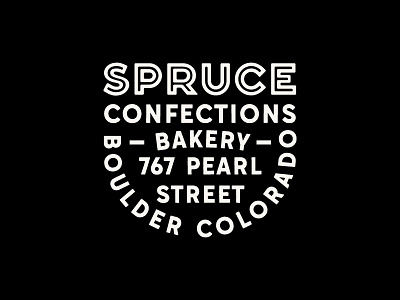 Spruce badge branding denver grids lines logo menu pattern system typography