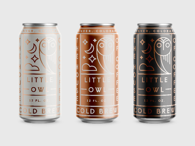 Little Owl badge beer branding can coffee line work lines logo packaging system typography