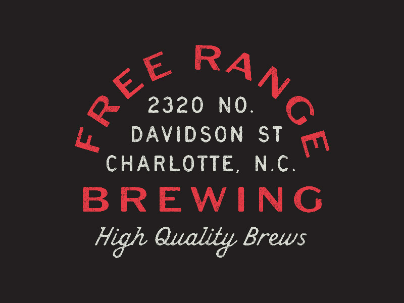 Free Range Brewing typography system pattern packaging logo work line lines grids branding badge