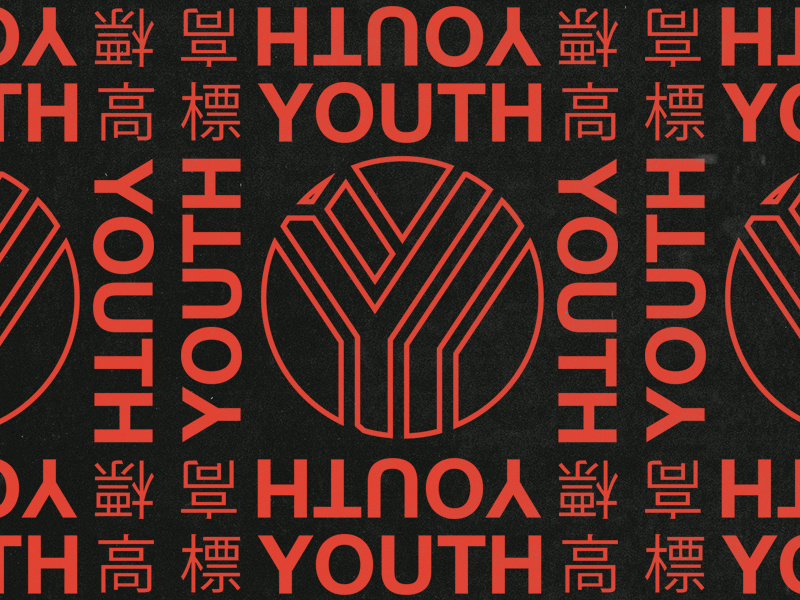 YOUTH typography system pattern logo lines illustration grids branding badge apparel