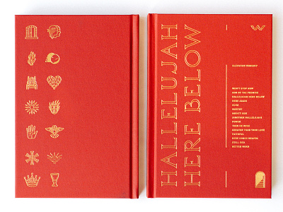 Hallelujah Here Below Book badge book cover book layout book printing branding foil foil stamp grids illustration layout line work lines logo packaging pattern printed system texture typography