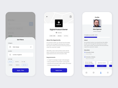 Hiring mobile app by Nildeniz Duran on Dribbble