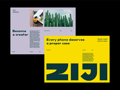 Ziji layouts andstudio bold branding colors editorial illustration layout minimal