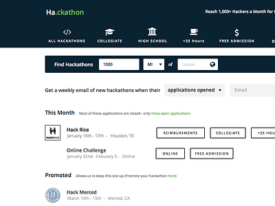 Ha.ckathon hackathon search engine website