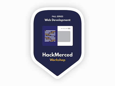 Web Development Workshop @ HackMerced - Sticker design illustration logo sticker web development