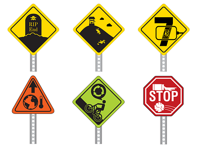 Road Signs icon illustration minimal vector