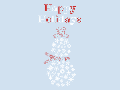 Happy Holidays card icons vector
