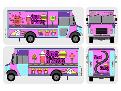 Food Truck branding design illustration logo vector
