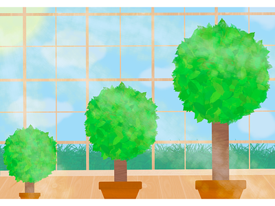 Greenhouse illustration minimal texture