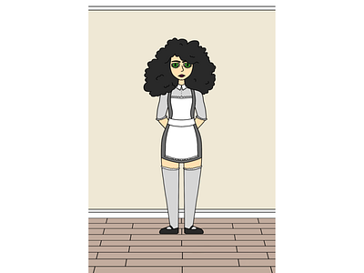 Maid flat illustration minimal