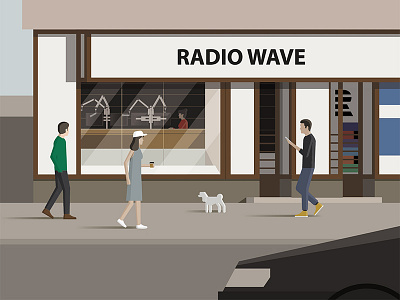 Radio Wave cover illustration moon poster radio wave