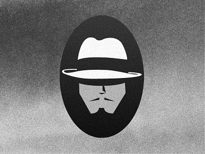 El Jefe black and white criminal gangster hat logo mustache