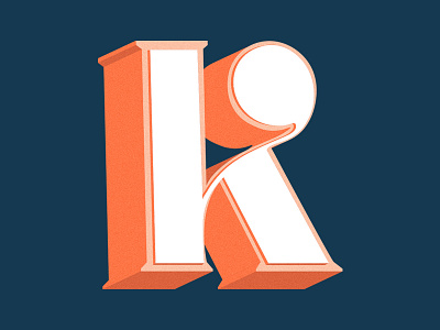 Letter K Type Challenge block challenge k letter lowercase orange type typography