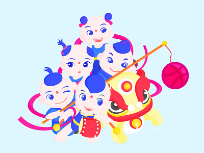 Happy Chinese Dolls