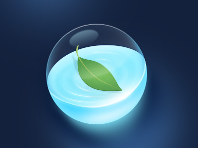 crystal ball ball crystal leaf warter