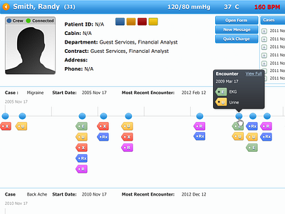 Cruise Ship EHR information architecture product design ui design ux design