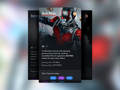 Interface 002 —Cinema App Card card cinema film info review ui widget