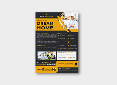 Construction Company Flyer Design builder company construction construction company construction site house site