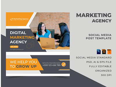 Digital Marketing Agency Flyer Template Design agency business flyer corporate flyer creative flyer design design digital digital marketing agency flyer geometric flyer marketing marketing agency modern flyer design social media banner social media post template web banner