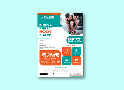 Gym Club Flyer Template or Fitness Club Flyer Template club creative flyer design design fitness fitness club fitness flyer flyer design flyer template gym gym club gym flyer professional flyer design template