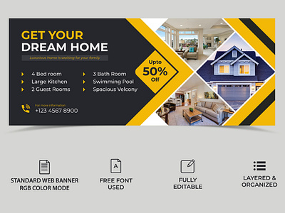 Real Estate Facebook Cover Template Design