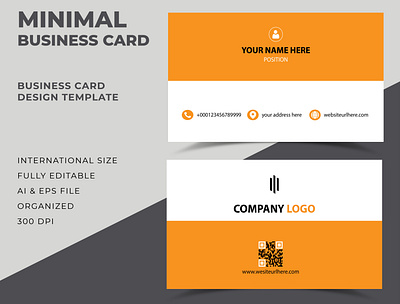 Minimal Business Card Template Design business card business card design business card template creative modern smart visiting card visiting card design visiting card template