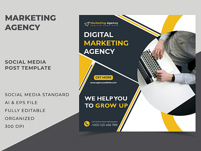 Marketing Agency Social Media Post Template or Web Banner