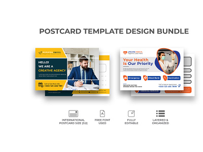 Postcard Template Bundle Design design digital marketing agency eddm mail eddm postcard healthcare medical postcard postcard design postcard template template