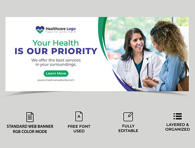 Medical Facebook Cover Design Template clinic cover design creative facebook cover facebook cover design facebook cover template healthcare cover design medical cover design modern professional smart