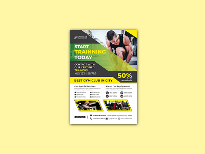 Fitness Club Flyer Template Design