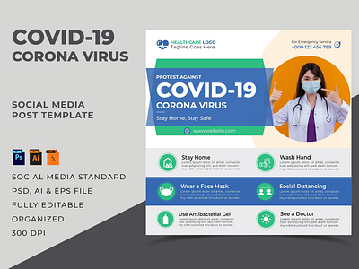 Covid-19 (Corona Virus) Awareness Social Media Post