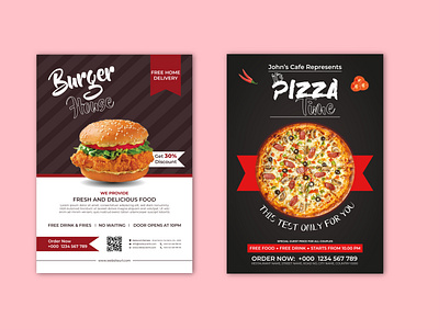Restaurant Burger - Pizza Sale Flyer Template Design