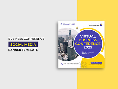 Business Conference Social Media Post Template Design