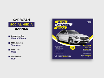 Car Washing Service Social Media Post Template