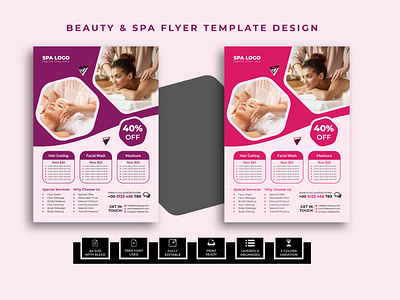 Beauty and Spa Flyer Template Design beauty beauty and spa beauty flyer business flyer corporate flyer creative flyer design flyer hair saloon flyer professional flyer spa spa flyer template