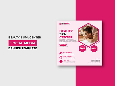 Beauty and Spa Social Media Post Template Design