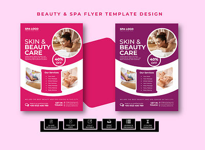 Beauty and Spa Flyer Template Design beauty and spa business flyer corporate flyer creative flyer design flyer flyer design flyer template hair saloon modern flyer professional flyer smart flyer spa center template