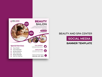 Beauty and Spa Social Media Post Template Design