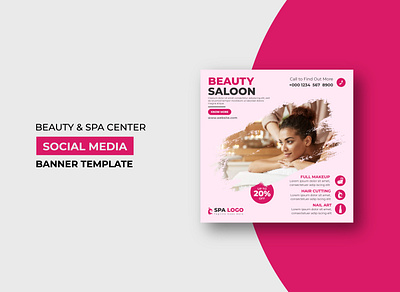 Beauty and Spa Social Media Post Template Design and banner beauty creative design hair media post salon social spa square flyer template web