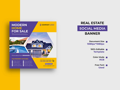 Real Estate Agency Social Media Post Template Design