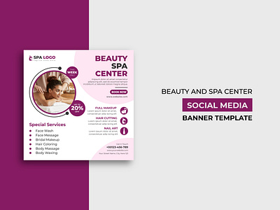 Beauty and Spa Social Media Post Template Design