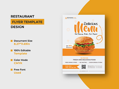 Restaurant Burger Sale Flyer Template Design