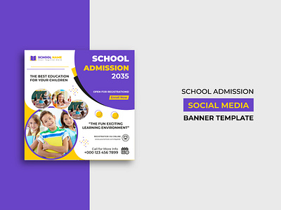 School Admission Social Media Post Template Design