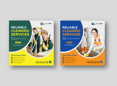 House Cleaning Service Social Media Post Template business clean cleaner cleaning corporate creative design flyer home house lawn marketing modern mower professional service template