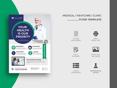 Medical Flyer or Healthcare Flyer Template Design